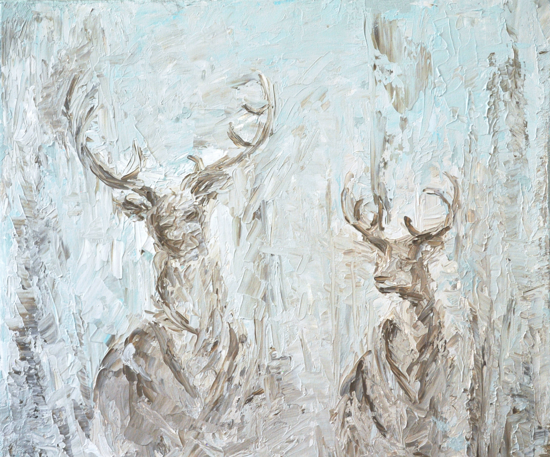 Thirst for Water IN 240 Symbolic Deer Painting