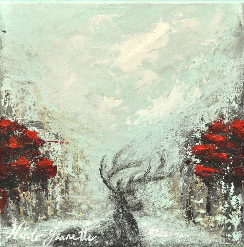 Thirst-as-a-deer-series-IN292-small-deer-painting-red-trees
