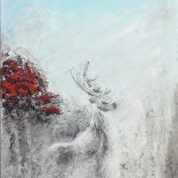 The Deer Waits IN 241 Acrylic Impressionism Painting