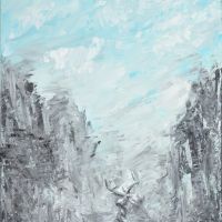 Hopeful Sky IN 253 Deer Painting