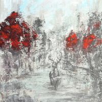 Thirst for Living Water IN 238 Post-Impressionist deer painting